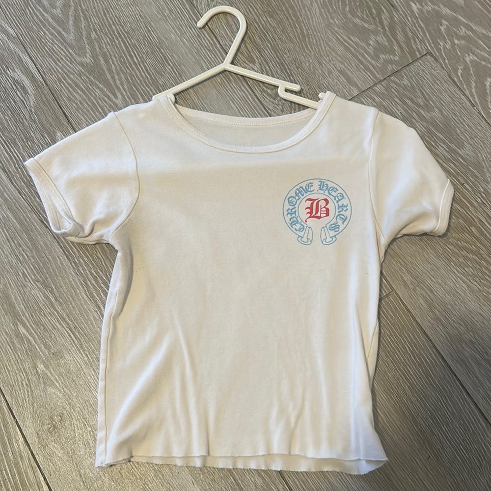 Chrome hearts x Bella hadid cropped tshirt